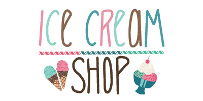 Ice Cream Shop Pattern Collection Logo