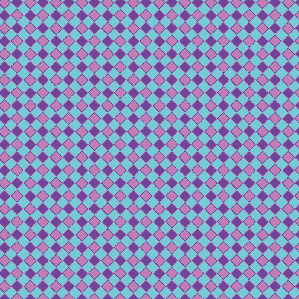 Carousel Collection purple-checker print by Amy Denise