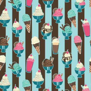 Vintage Ice Cream Parade Pattern for Ice Cream Shop by Amy Denise