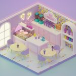 Ice Cream Shop 3D Illustration Blender by Amy Denise