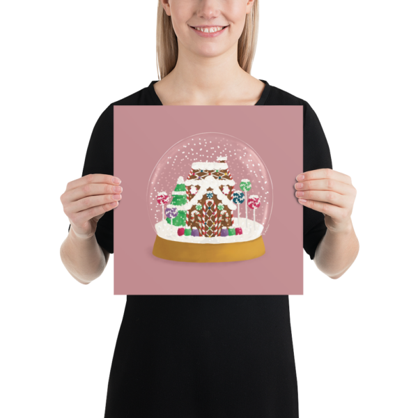 12x12 snow globe poster print designed by amy denise