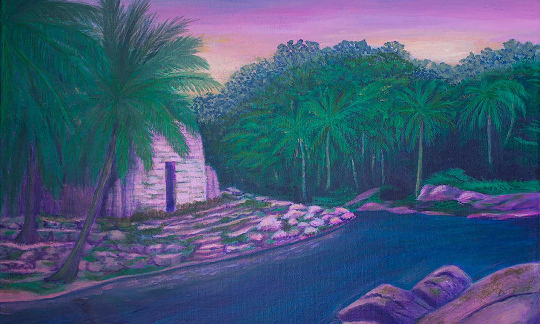 Sunset Ruins Acrylic on Canvas